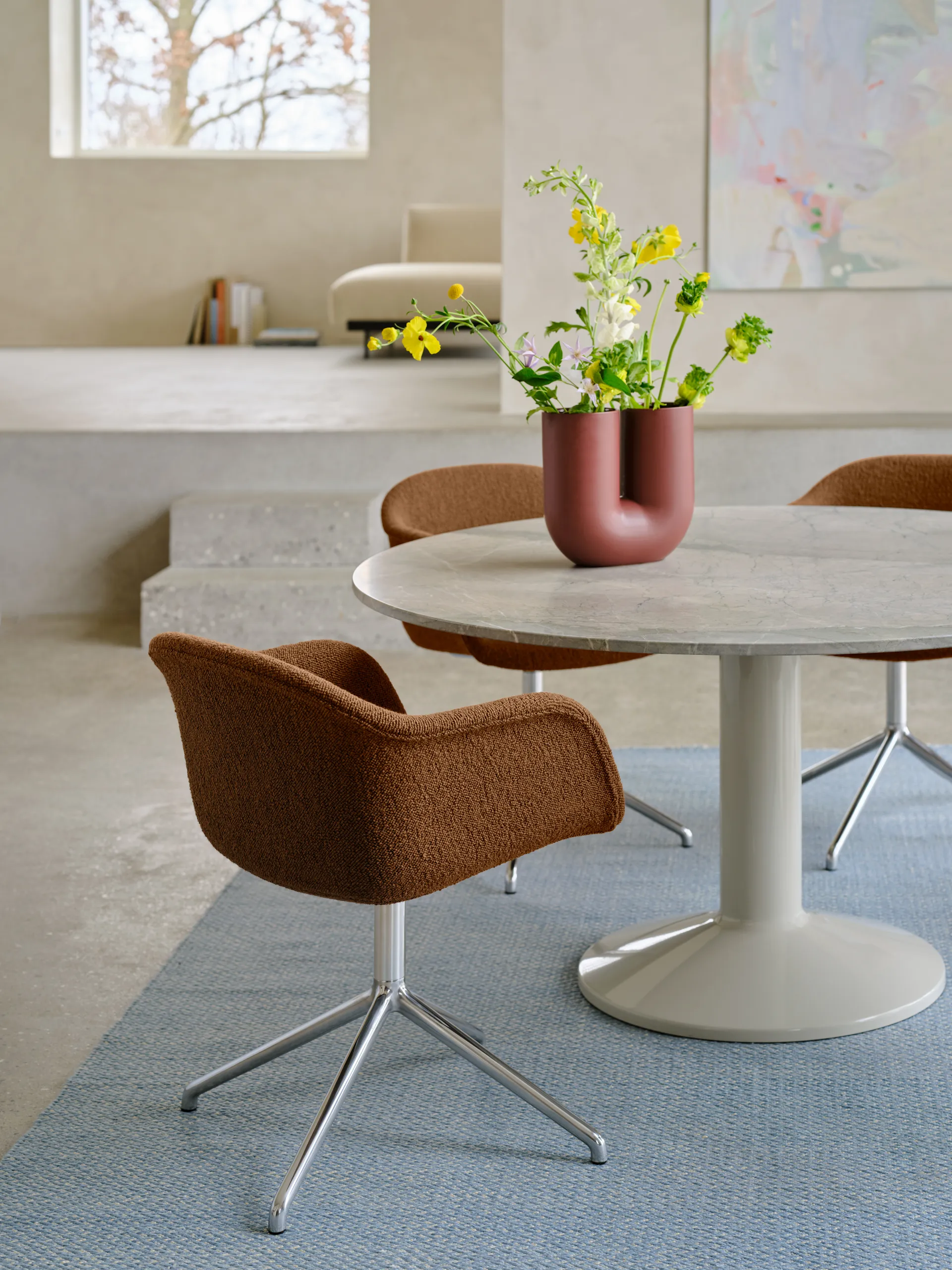 Midst Säulentisch Ø140 cm, Grey marble-grey Muuto