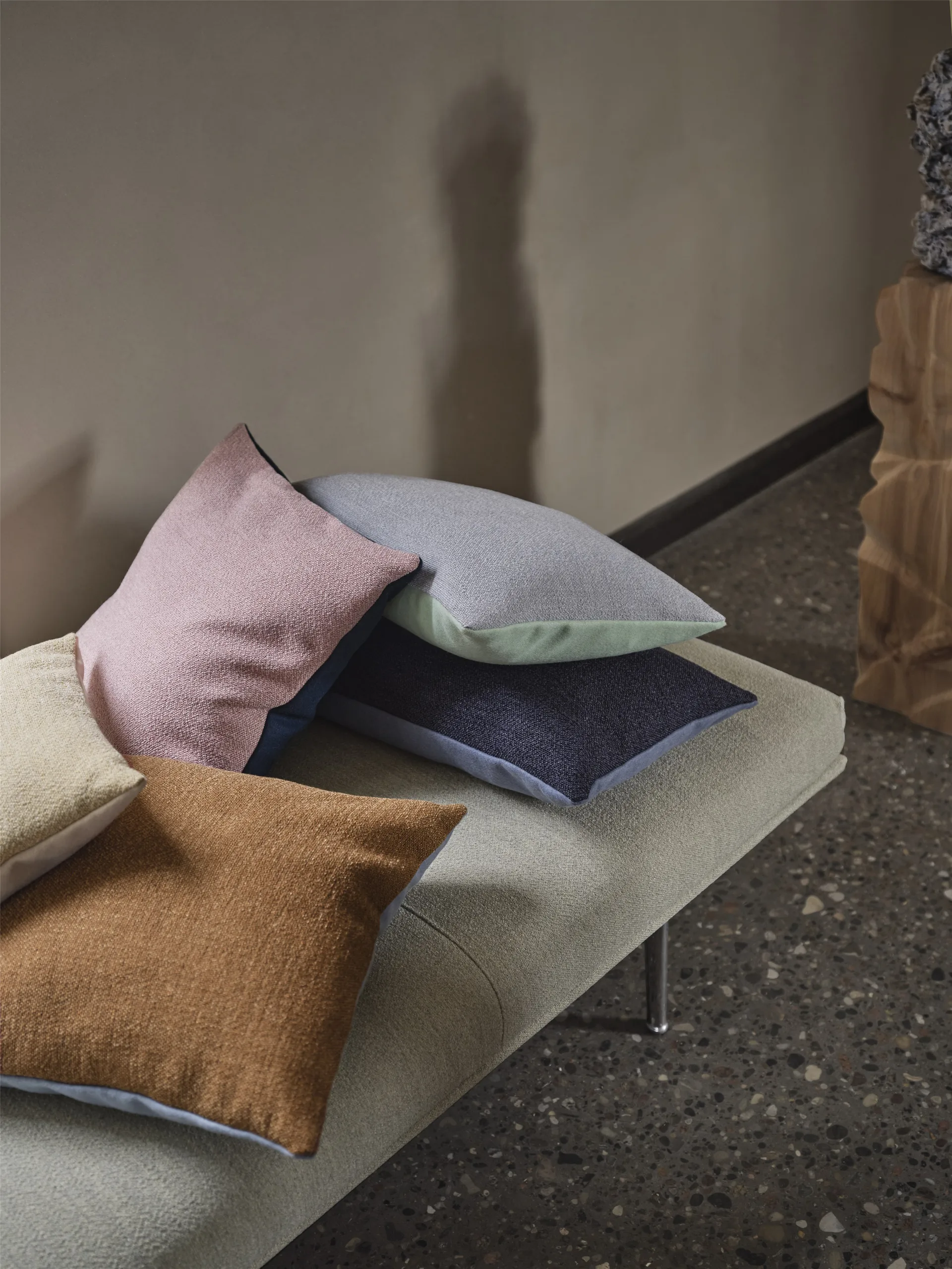 Mingle Kissen 45x45 cm, Copper Brown-Light Blue Muuto