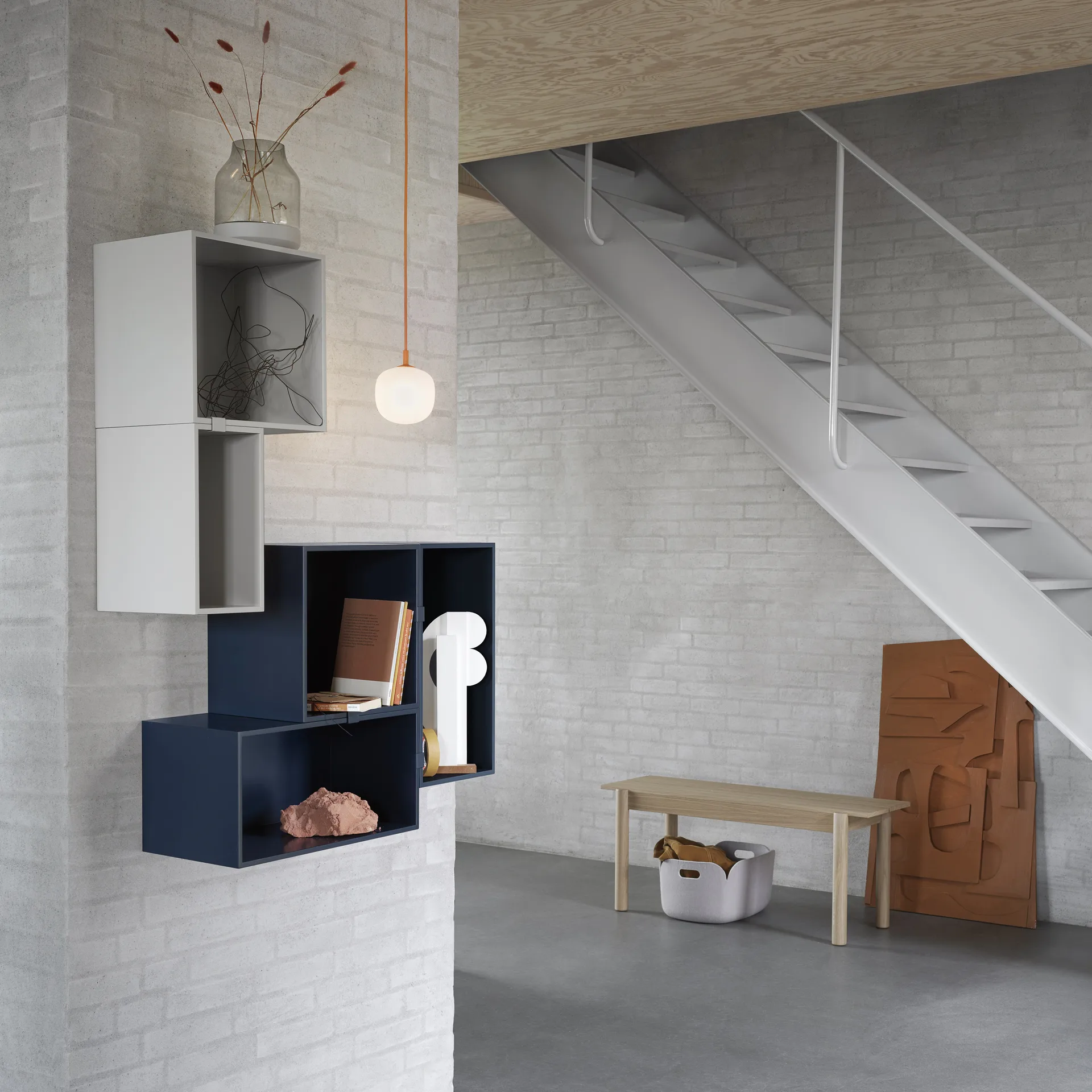 Mini stacked 2.0 Regalsystem, medium, Hellgrau Muuto
