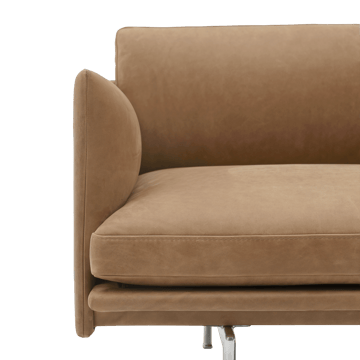 Outline 3,5-Sitzer Sofa, polished alu - Grace leather Camel - Muuto