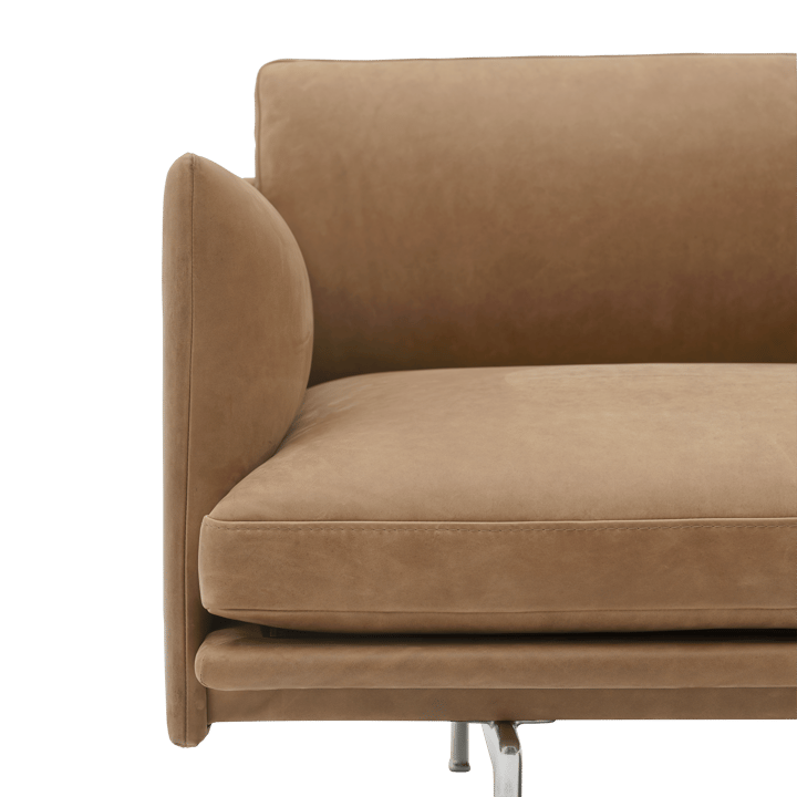 Outline 3,5-Sitzer Sofa, polished alu - Grace leather Camel - Muuto