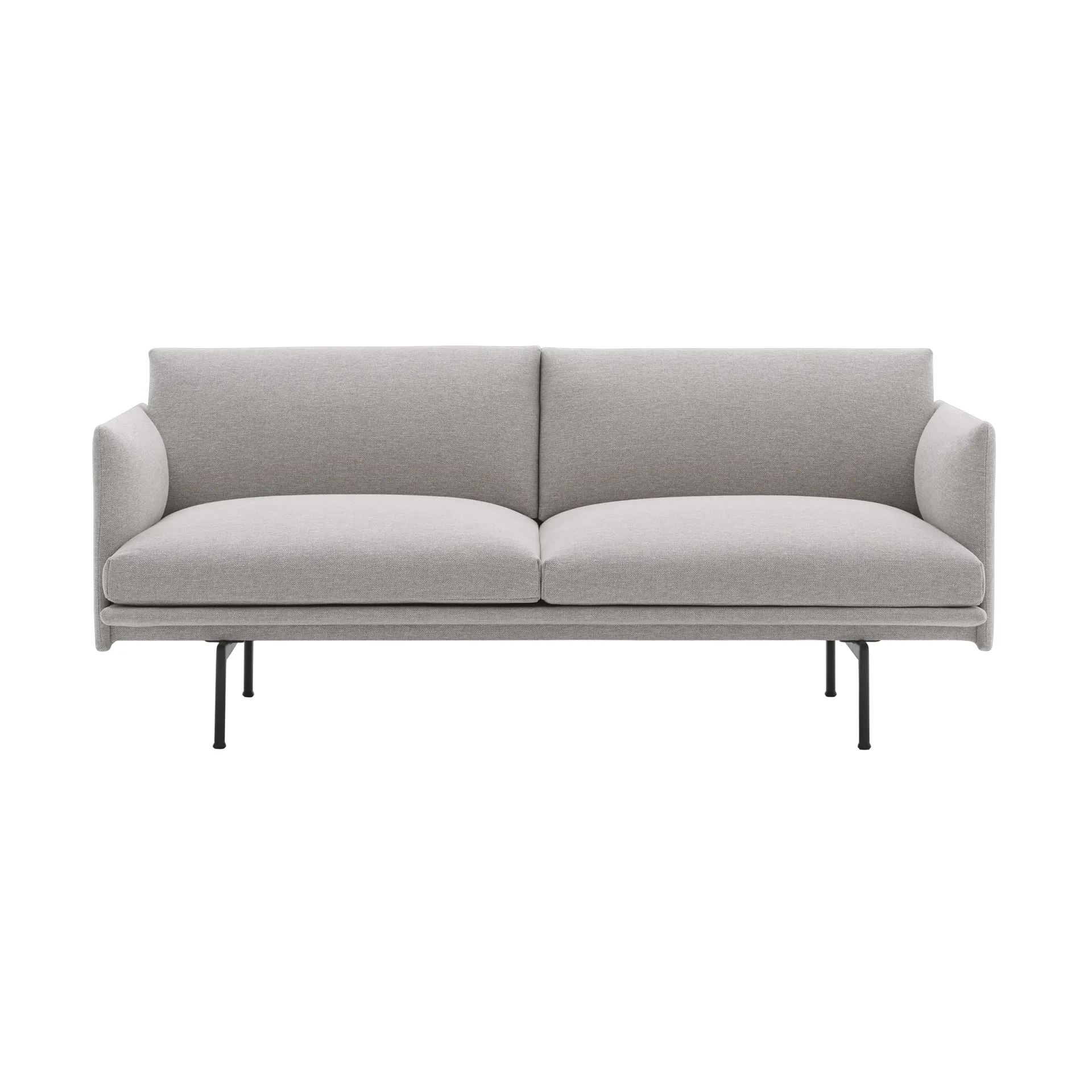 Outline Sofa 2-Sitzer, Clay 12-Black Muuto