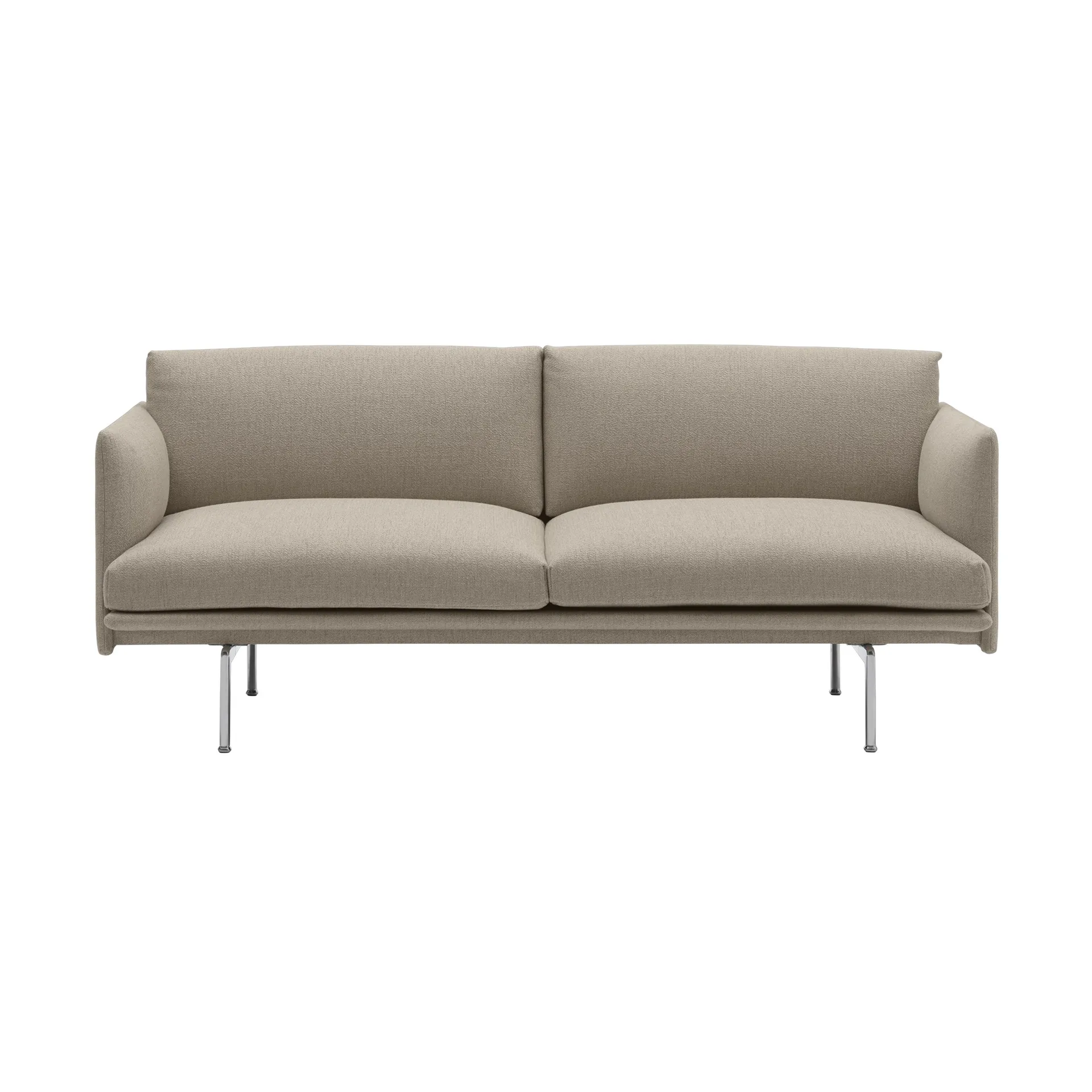 Outline Sofa 2-Sitzer, Ecriture 240-Polished Aluminum Muuto