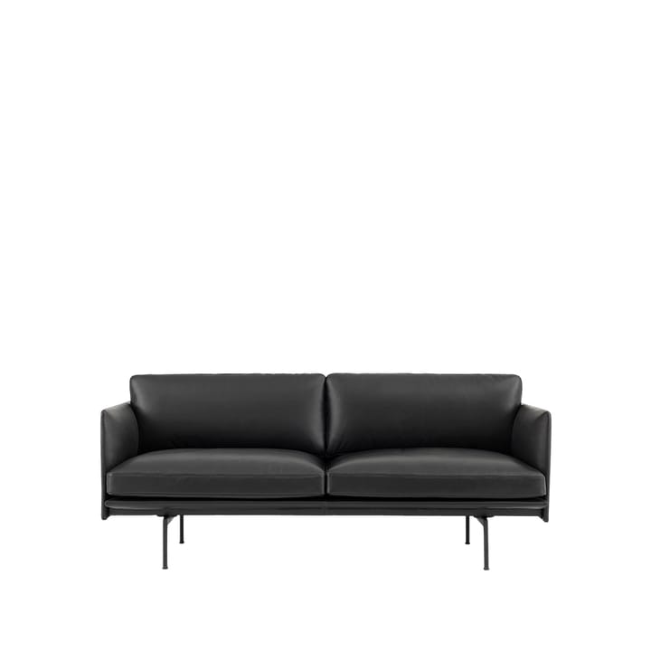 Outline Sofa 2-Sitzer - Refine leather black-Black - Muuto