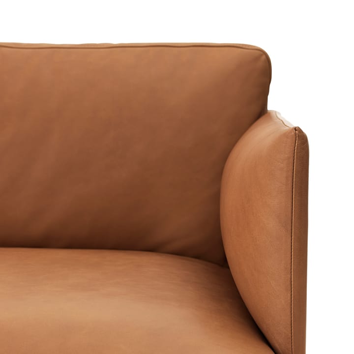Outline Sofa 3-Sitzer Leder, Refine black-Schwarze Beine Muuto