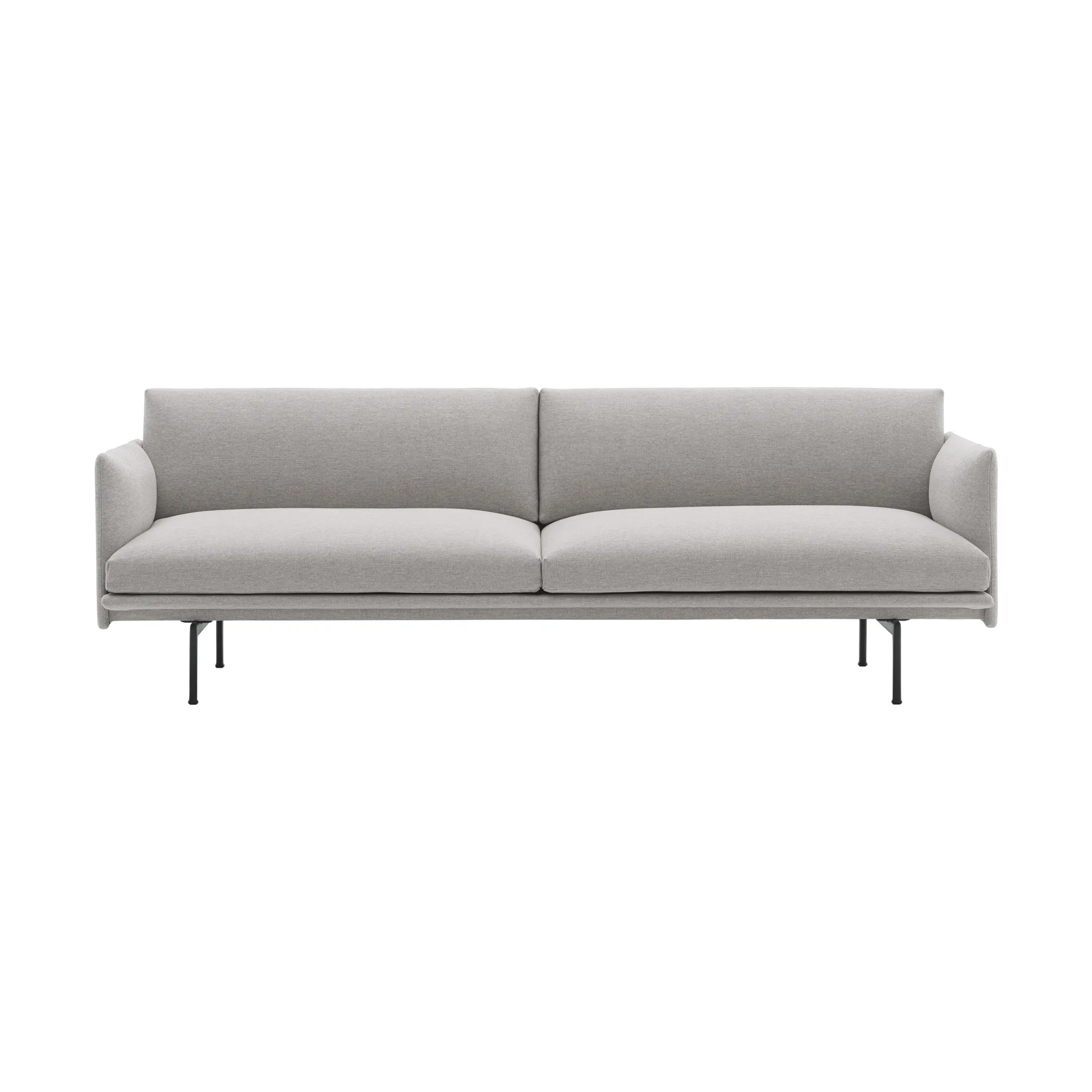 Outline Sofa 3-Sitzer Stoff, Clay 12-Black Muuto