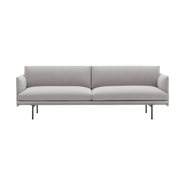 Outline Sofa 3-Sitzer Stoff - Clay 12-Black - Muuto
