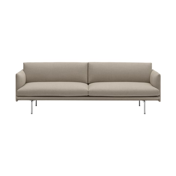 Outline Sofa 3-Sitzer Stoff - Ecriture 240-Polished Aluminum - Muuto