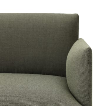 Outline Sofa 3-Sitzer Stoff - Stoff fiord 961 green, Schwarze Beine - Muuto