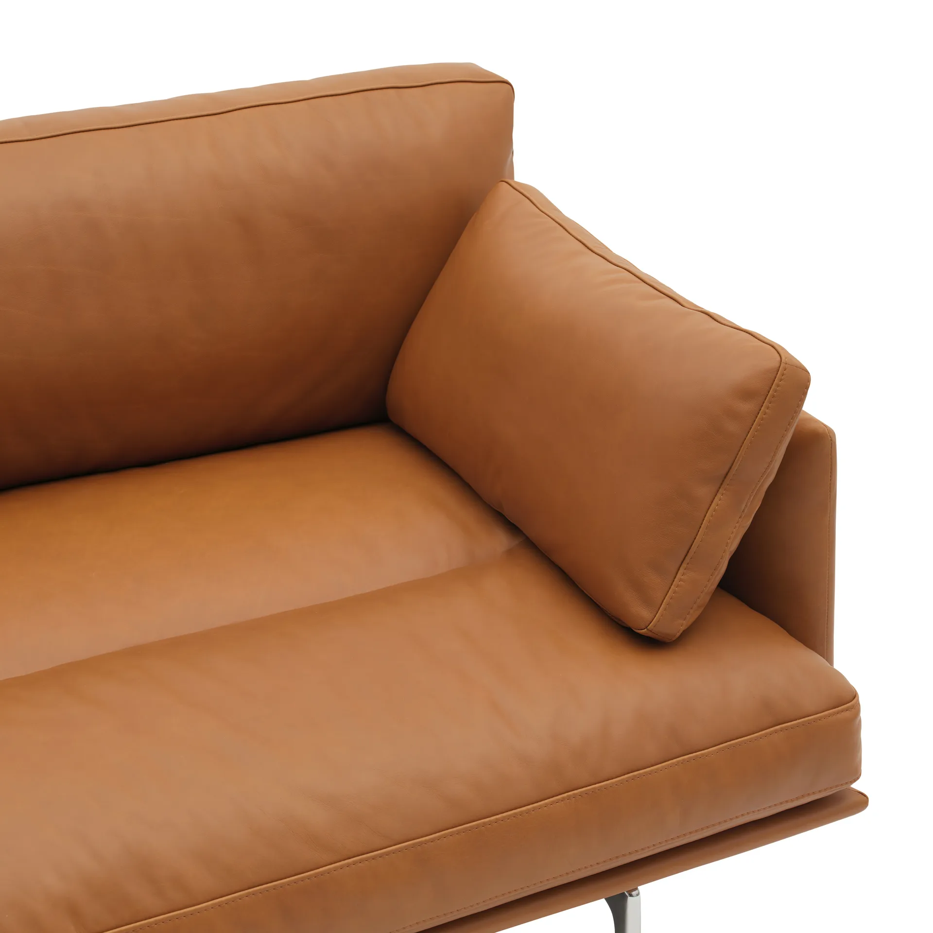 Outline soft Kissen, Refine Leather Cognac, 55x30 cm Muuto