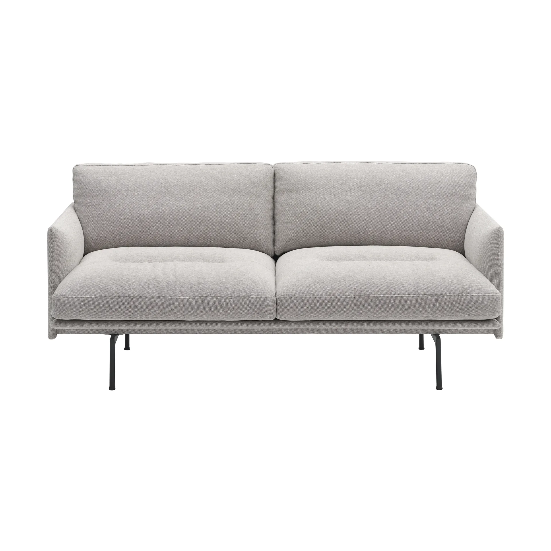 Outline Soft Sofa, Clay 12-schwarze Beine, 2-sitzig Muuto