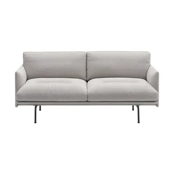 Outline Soft Sofa - Clay 12-schwarze Beine, 2-sitzig - Muuto
