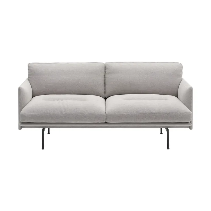 Outline Soft Sofa - Clay 12-schwarze Beine, 2-sitzig - Muuto