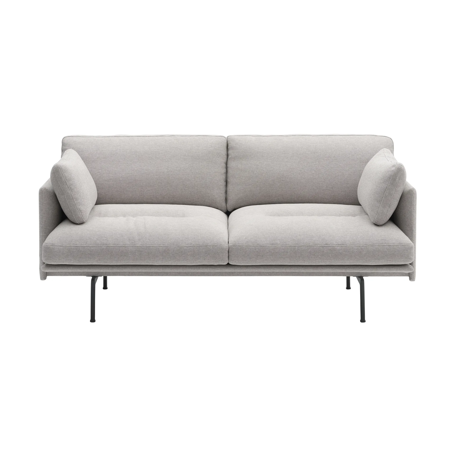 Outline Soft Sofa, Clay 12-schwarze Beine, 2-sitzig Muuto