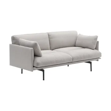Outline Soft Sofa - Clay 12-schwarze Beine, 2-sitzig - Muuto