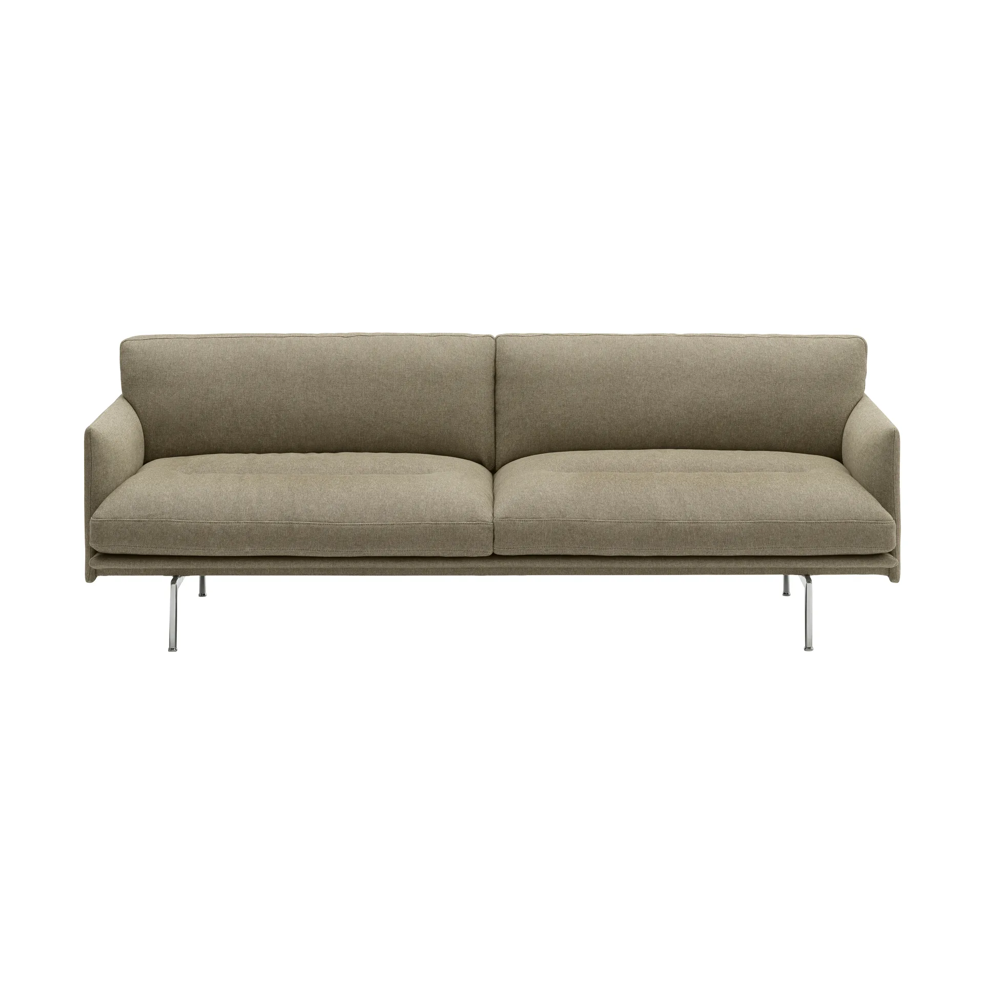 Outline Soft Sofa, Clay 15-Aluminiumbeine, 3-sitzig Muuto