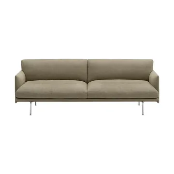 Outline Soft Sofa - Clay 15-Aluminiumbeine, 3-sitzig - Muuto