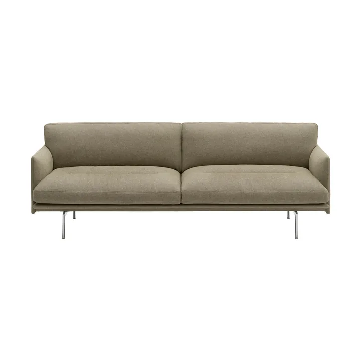 Outline Soft Sofa - Clay 15-Aluminiumbeine, 3-sitzig - Muuto