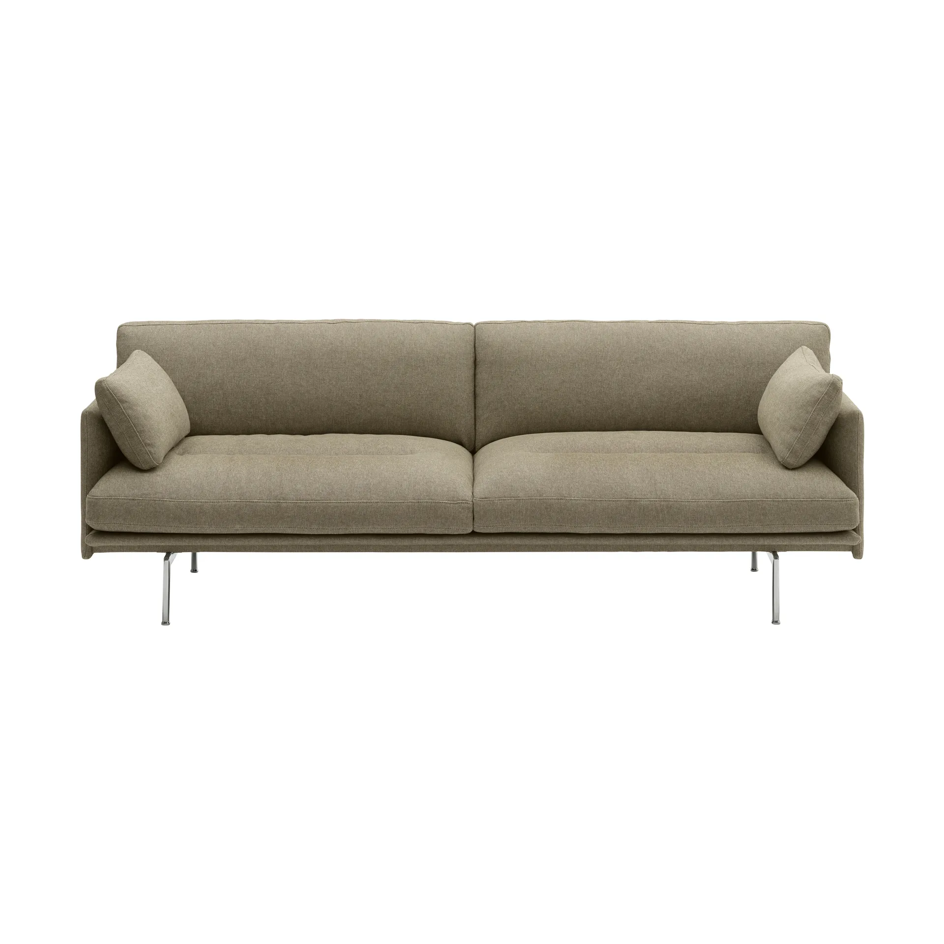 Outline Soft Sofa, Clay 15-Aluminiumbeine, 3-sitzig Muuto