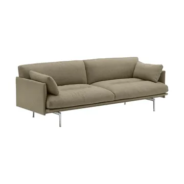 Outline Soft Sofa - Clay 15-Aluminiumbeine, 3-sitzig - Muuto