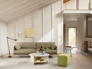 Outline Soft Sofa - Clay 15-Aluminiumbeine, 3-sitzig - Muuto