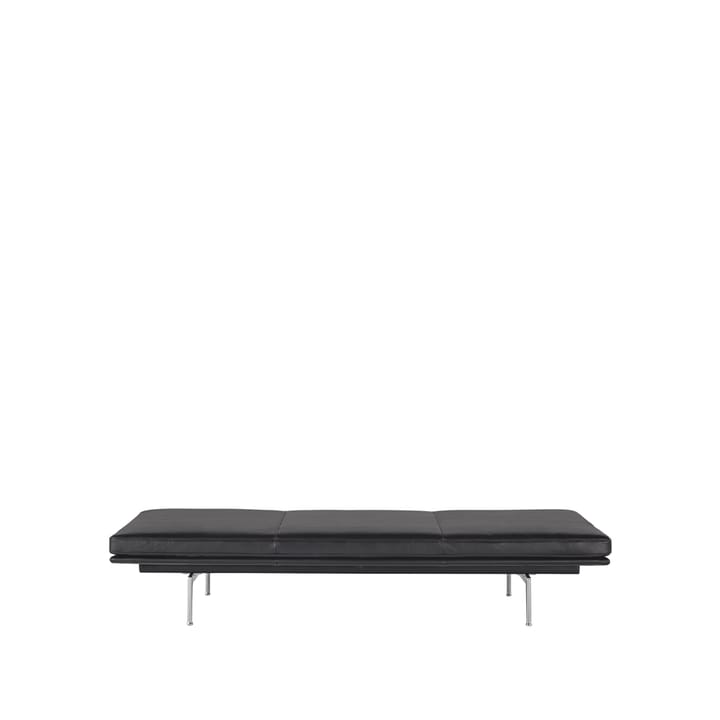 Outline Tagesbett - Refine leather black-Aluminium - Muuto