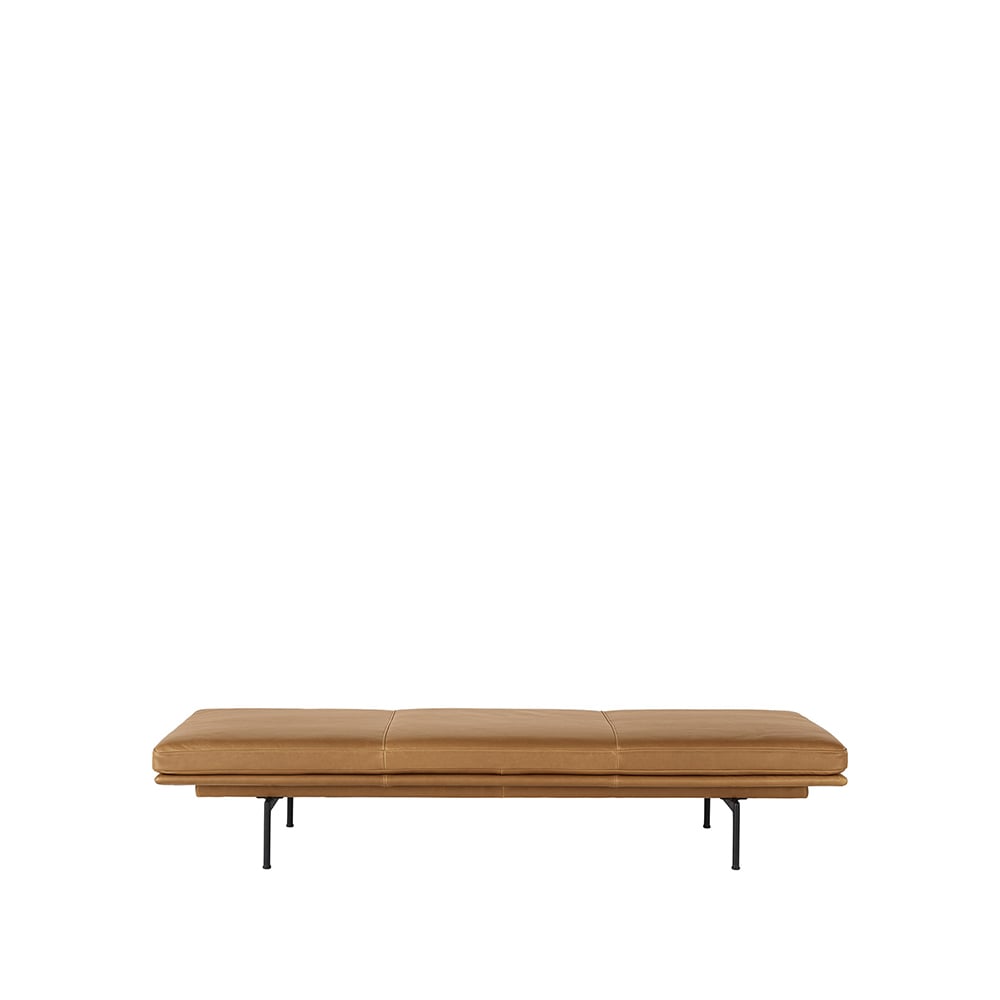 Muuto Outline Tagesbett Refine leather cognac-Black