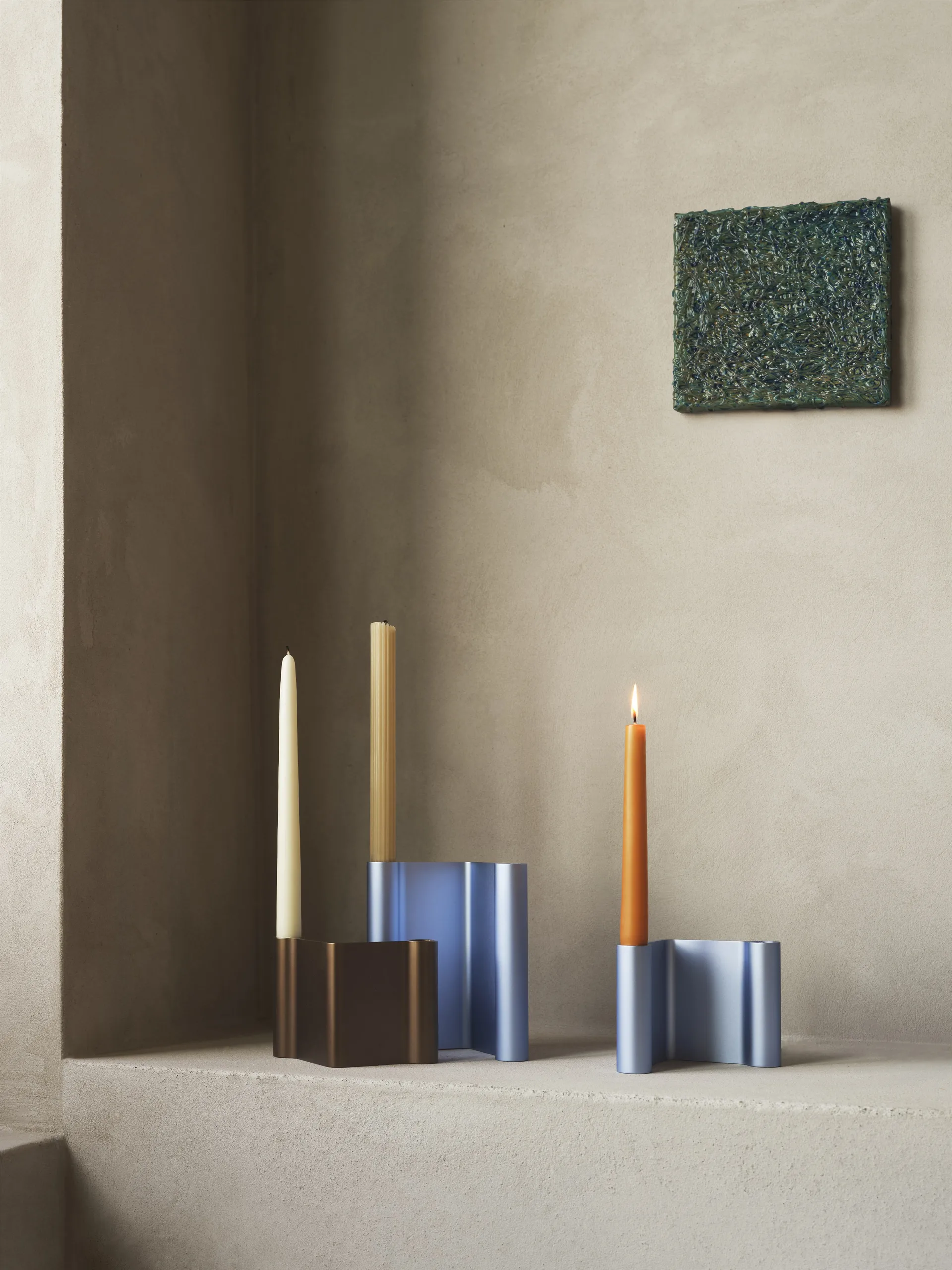 Pair Kerzenhalter 11 cm, Light blue Muuto