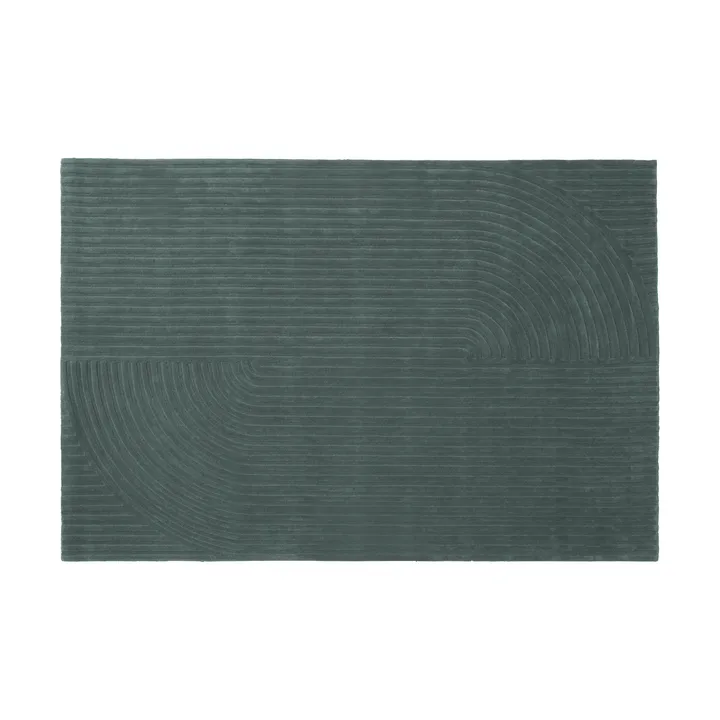 Relevo Rug Quattro Wollteppich - Dark green, 200x300 cm - Muuto