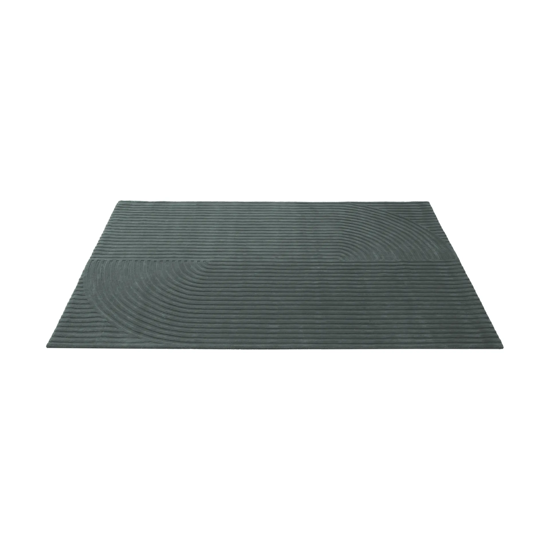 Relevo Rug Quattro Wollteppich, Dark green, 200x300 cm Muuto