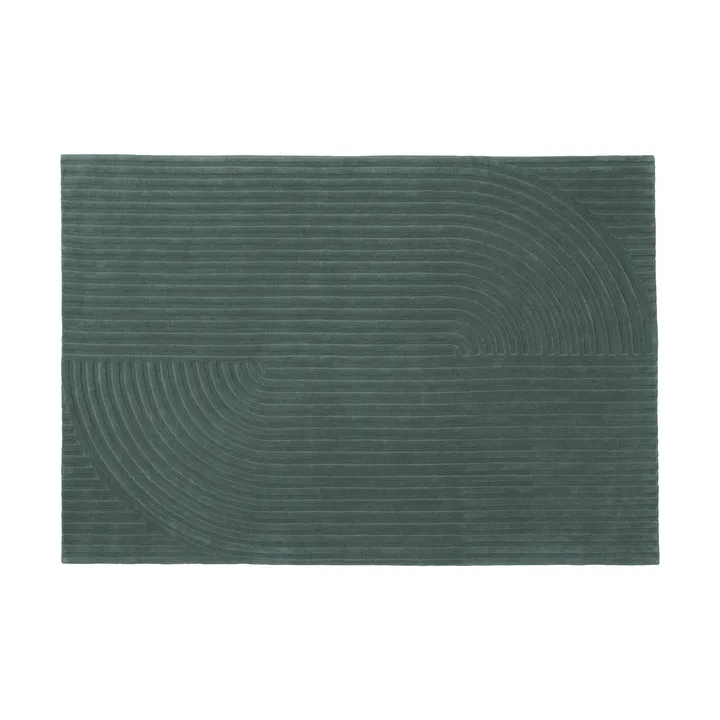 Relevo Rug Quattro Wollteppich - Dunkelgrün, 170x240 cm - Muuto