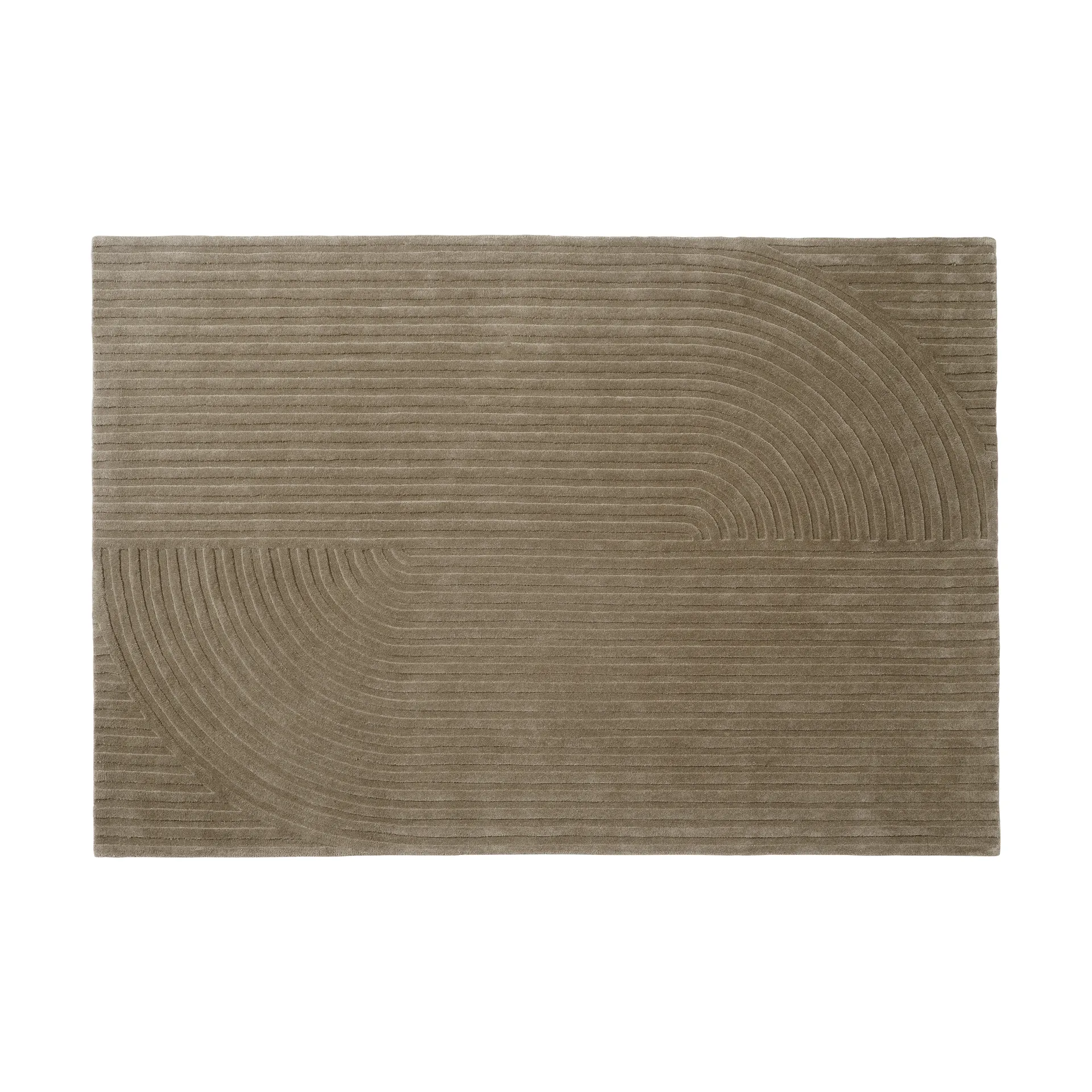 Relevo Rug Quattro Wollteppich, Taupe, 170x240 cm Muuto