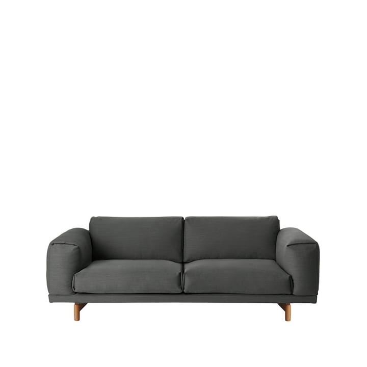 Rest Sofa - 2-Sitzer Stoff remix  163 grey, Eichenholzbeine - Muuto