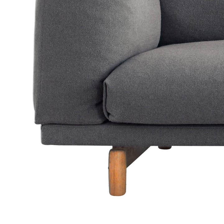 Rest Sofa - 2-Sitzer Stoff remix  163 grey, Eichenholzbeine - Muuto