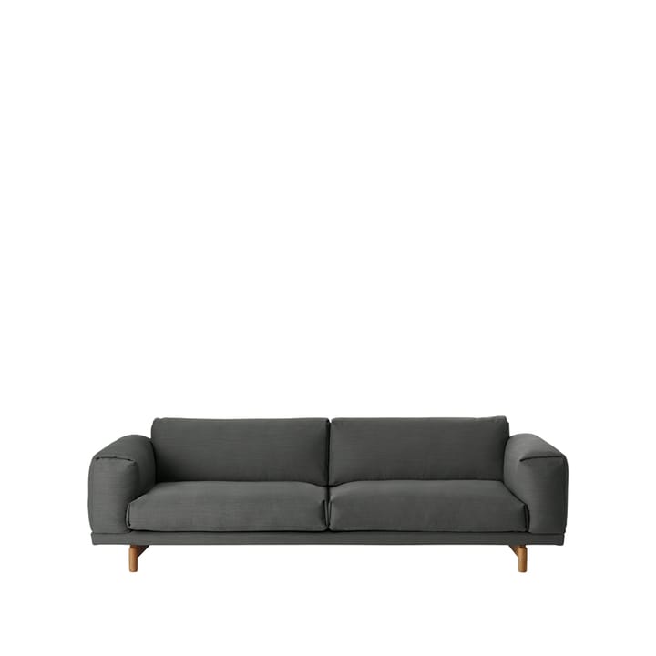 Rest Sofa - 3-Sitzer Stoff remix  163 grey, Eichenholzbeine - Muuto