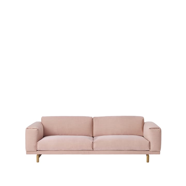 Rest Sofa - 3-Sitzer Stoff steelcut trio 515 Rose, Eichenholzbeine - Muuto