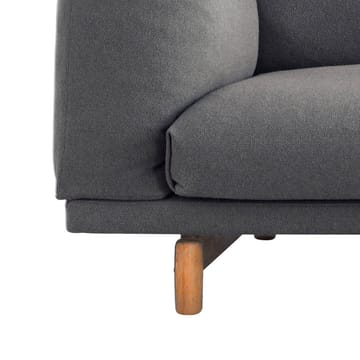 Rest Sofa - 3-Sitzer Stoff steelcut trio ii 13 light grey, Eichenholzbeine - Muuto