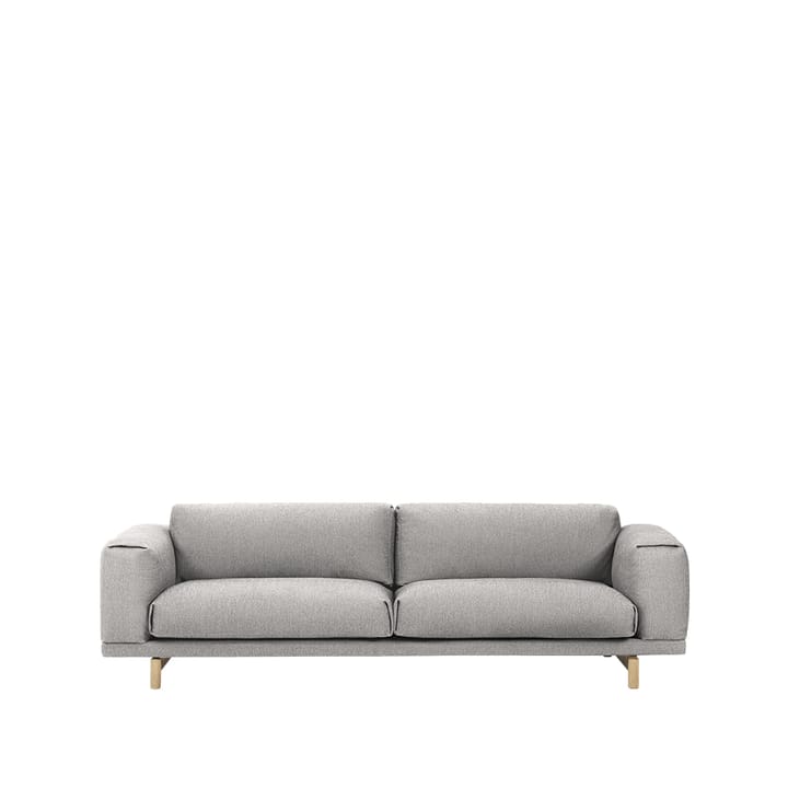 Rest Sofa - 3-Sitzer Stoff vancouver 14 light grey, Eichenholzbeine - Muuto