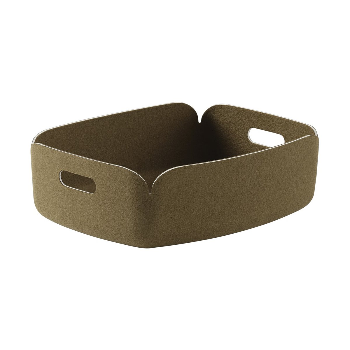 Muuto Restore Korb klein Brown Green | Skandinavisches Design | Aufbewahrungskörbe | Grün