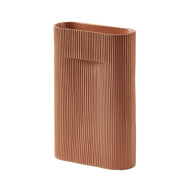 Ridge Vase 35cm, Terracotta Muuto