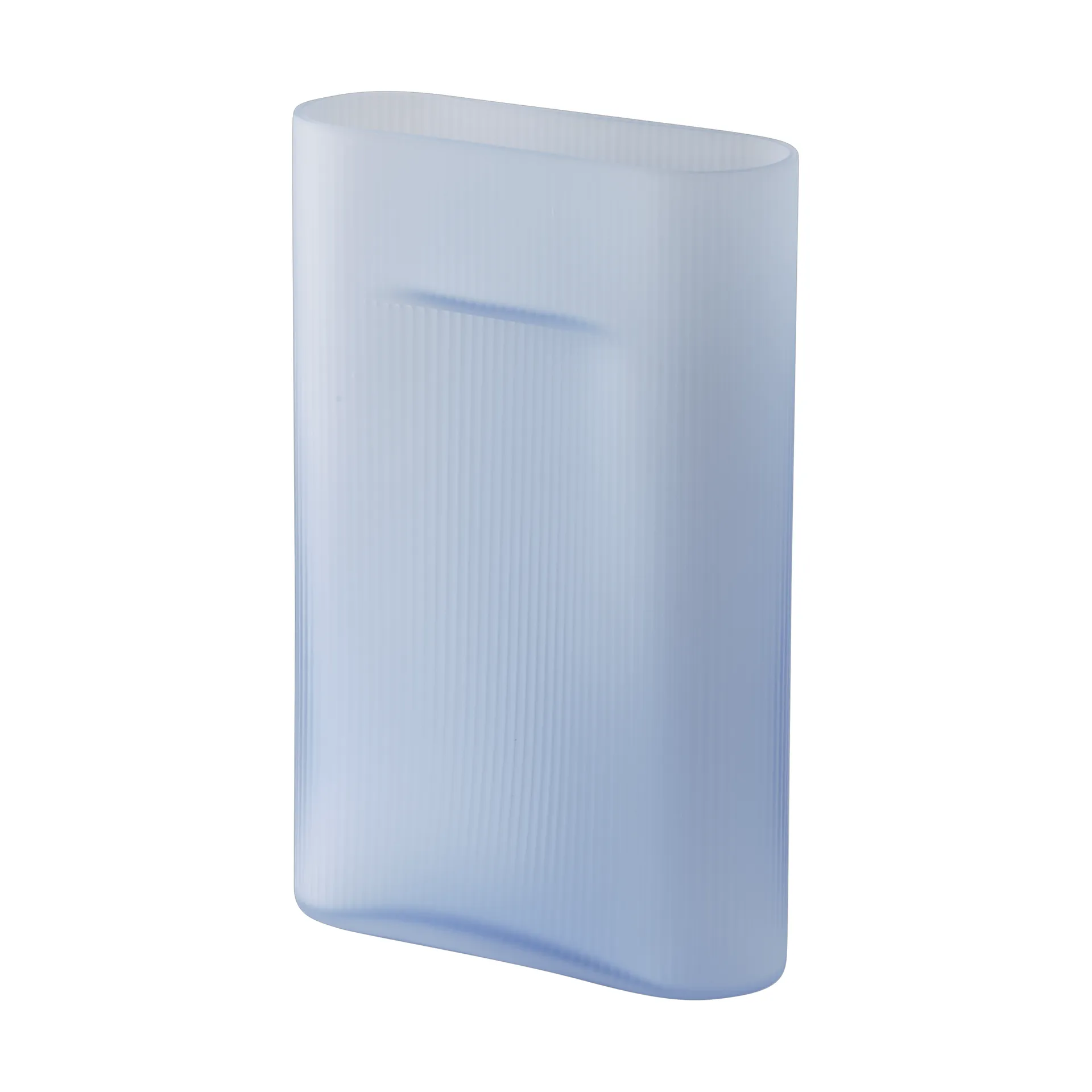 Ridge Vase Milchglas 35 cm, Light blue Muuto