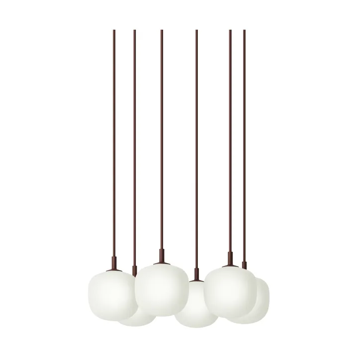 Rime Pendant Cluster 6 Pendelleuchte - Dunkelrot, Ø12 cm - Muuto