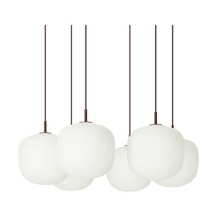 Rime Pendant Cluster 6 Pendelleuchte - Dunkelrot, Ø25 cm - Muuto
