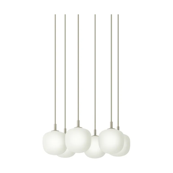 Rime Pendant Cluster 6 Pendelleuchte - Grau, Ø12 cm - Muuto
