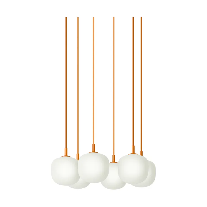 Rime Pendant Cluster 6 Pendelleuchte - Orange, Ø12 cm - Muuto
