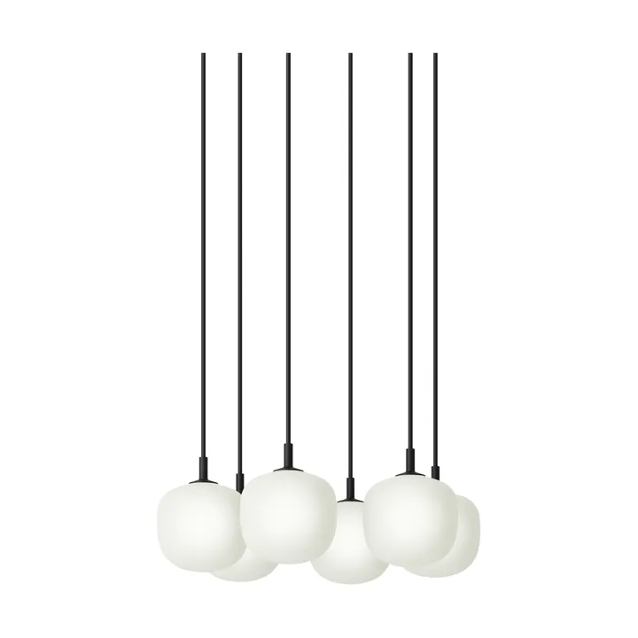 Rime Pendant Cluster 6 Pendelleuchte - Schwarz, Ø12 cm - Muuto