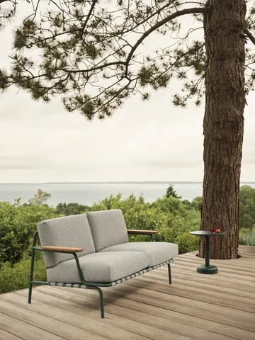 Settle 2-Sitzer Sofa - Ribbed Weave 2 Dark green - Muuto
