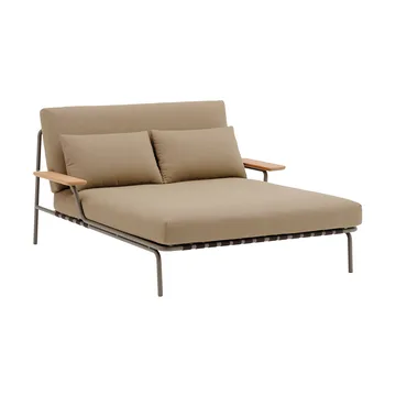 Settle Loungeliege - Ribbed Weave 5-taupe, mit Armlehne - Muuto