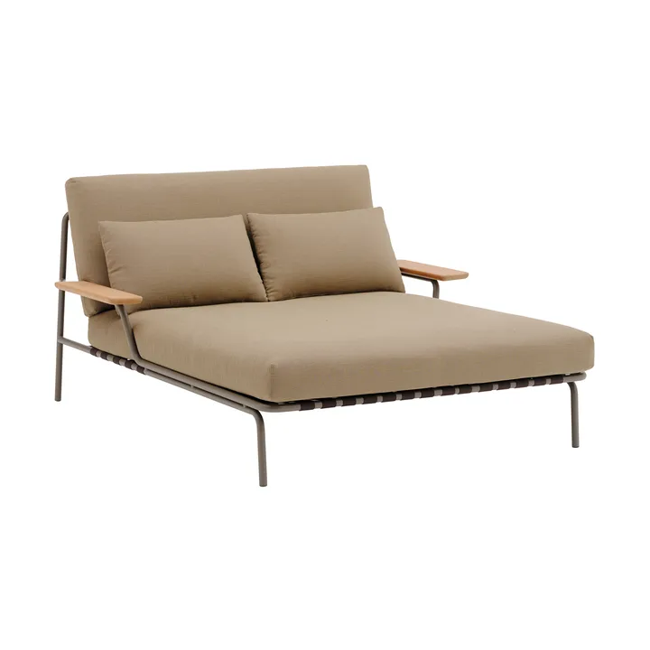 Settle Loungeliege - Ribbed Weave 5-taupe, mit Armlehne - Muuto
