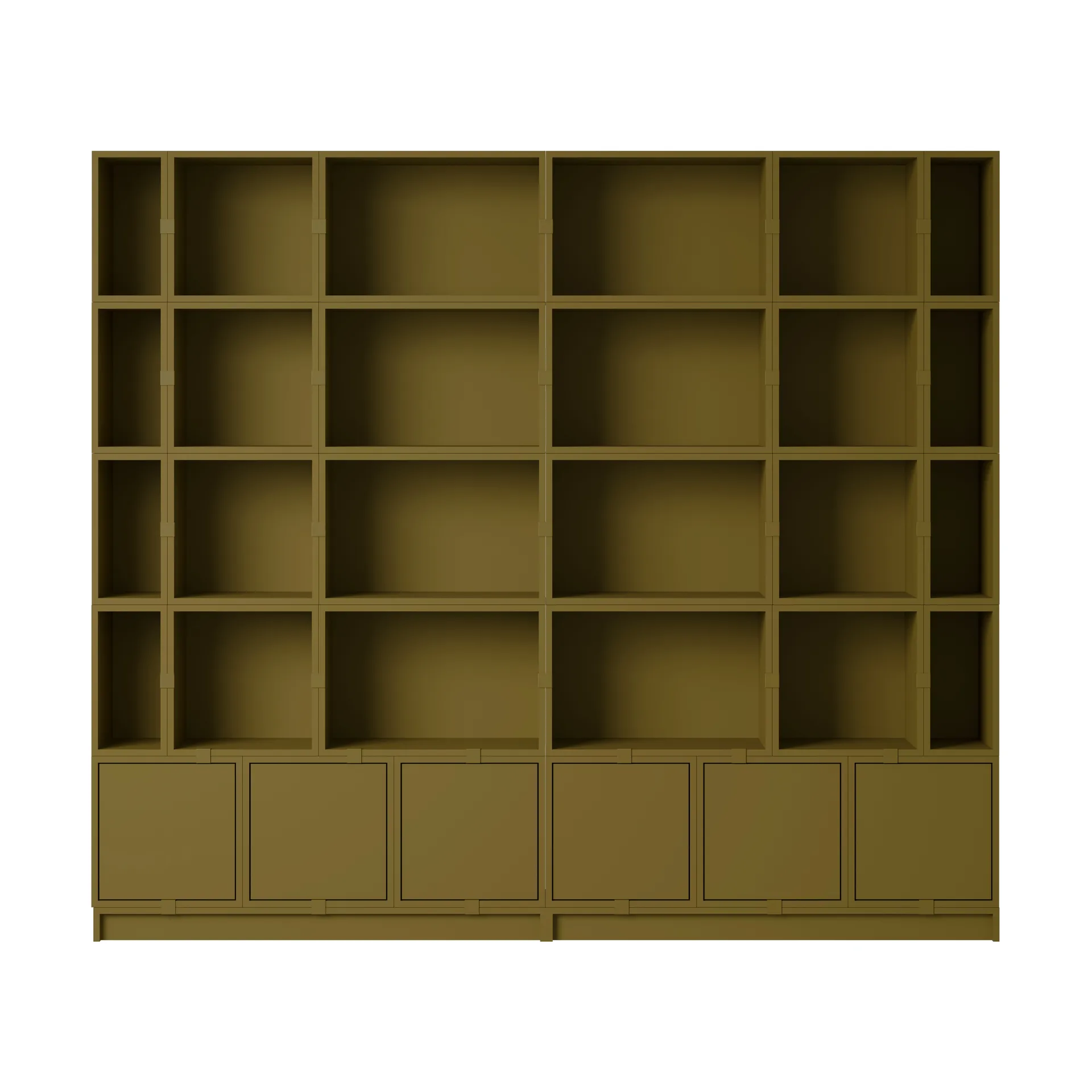 Stacked Aufbewahrungssystem Bookcase Configuration 1, Brown Green Muuto